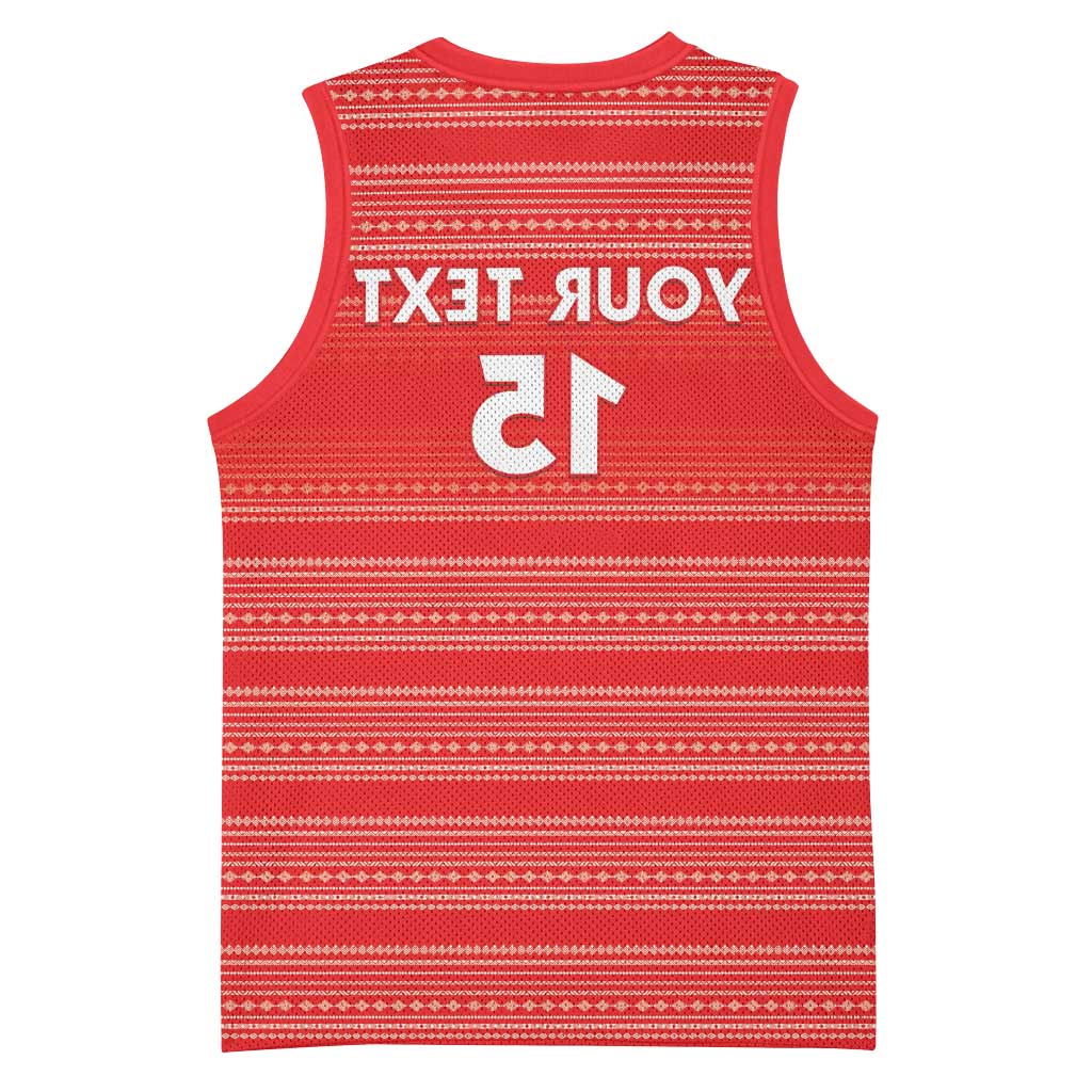 Custom Liberia Football Basketball Jersey African Tribal Pattern - Red Jersey - African Pride