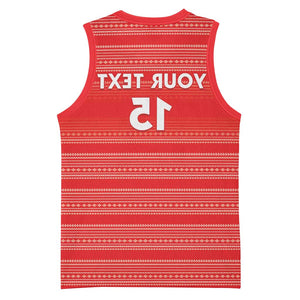 Custom Liberia Football Basketball Jersey African Tribal Pattern - Red Jersey - African Pride