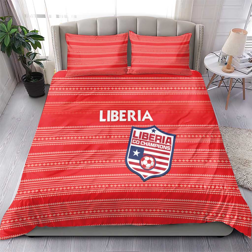 Liberia Football Bedding Set African Tribal Pattern - Red Jersey - African Pride