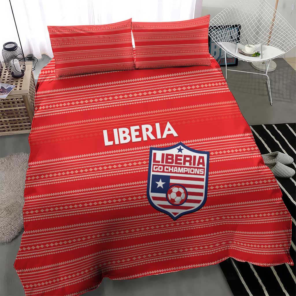 Liberia Football Bedding Set African Tribal Pattern - Red Jersey - African Pride