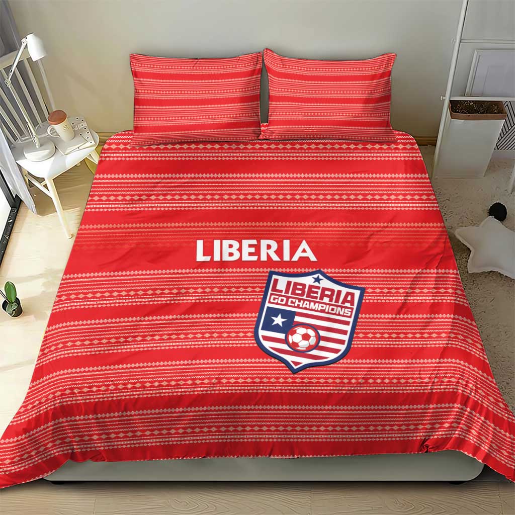 Liberia Football Bedding Set African Tribal Pattern - Red Jersey - African Pride