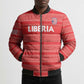 Custom Liberia Football Bomber Puffer Jacket Women Red Jersey