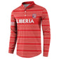 Custom Liberia Football Button Sweatshirt Women Red Jersey
