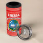 Custom Liberia Football 4 in 1 Can Cooler Tumbler African Tribal Pattern - Red Jersey - African Pride