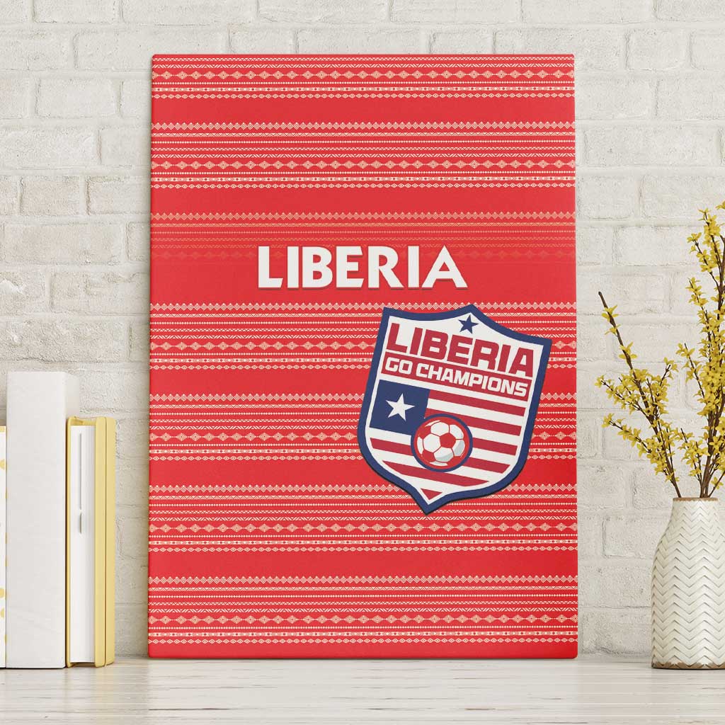Liberia Football Canvas Wall Art African Tribal Pattern - Red Jersey - African Pride