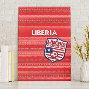 Liberia Football Canvas Wall Art African Tribal Pattern - Red Jersey - African Pride
