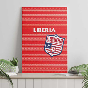 Liberia Football Canvas Wall Art African Tribal Pattern - Red Jersey - African Pride