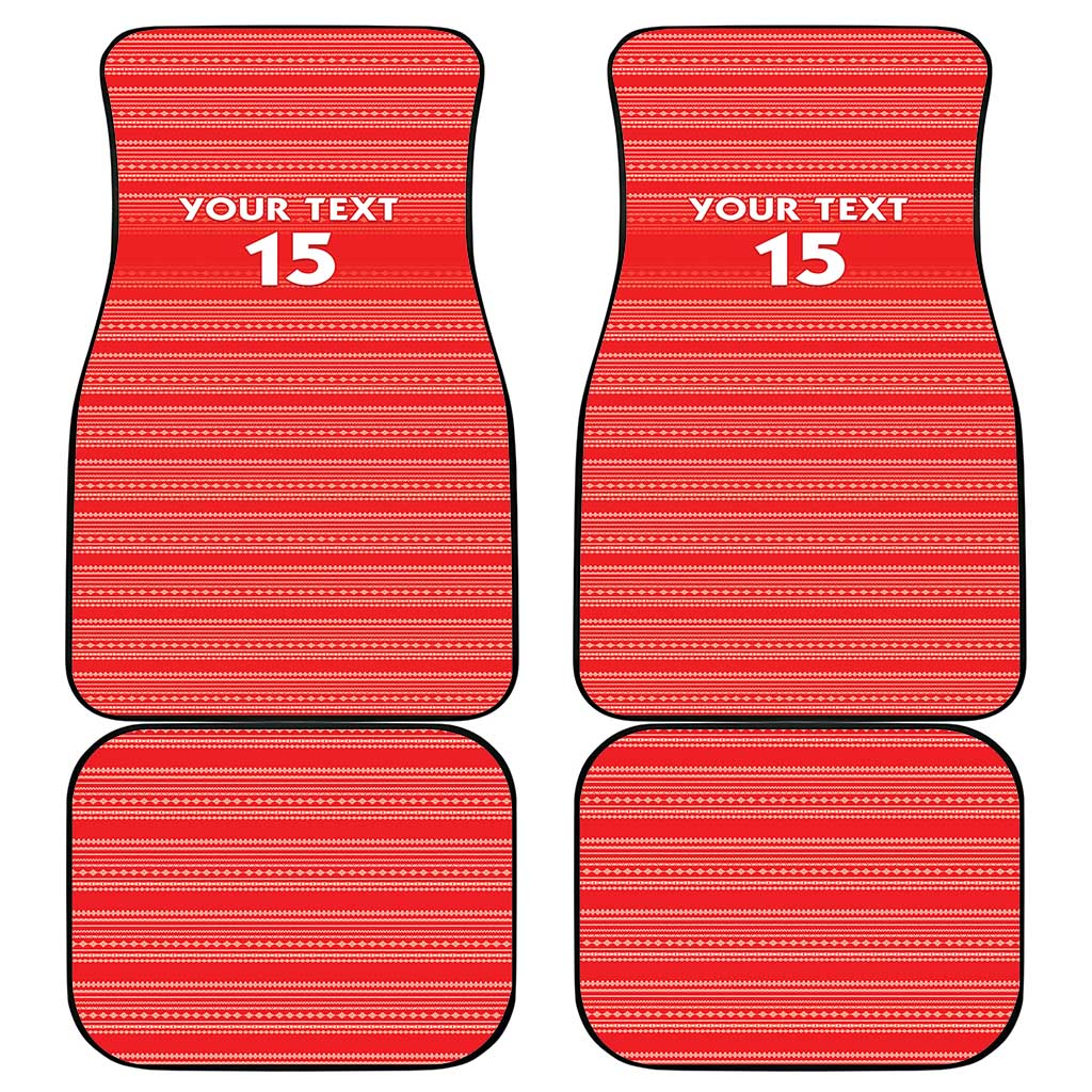 Liberia Football Car Mats African Tribal Pattern - Red Jersey - African Pride