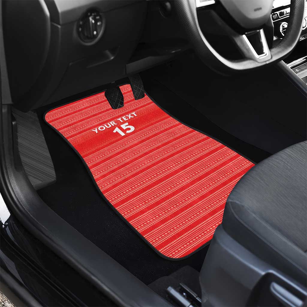 Liberia Football Car Mats African Tribal Pattern - Red Jersey - African Pride