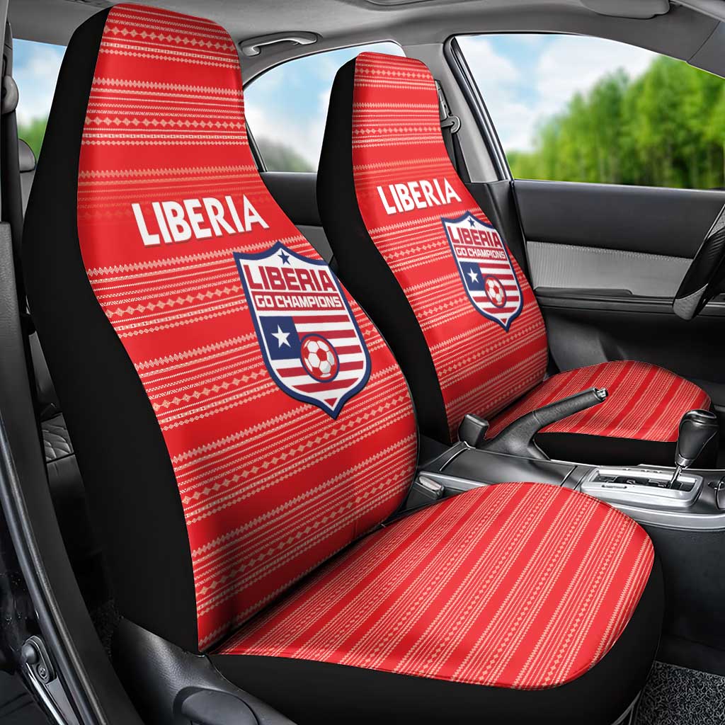 Liberia Football Car Seat Cover African Tribal Pattern - Red Jersey - African Pride