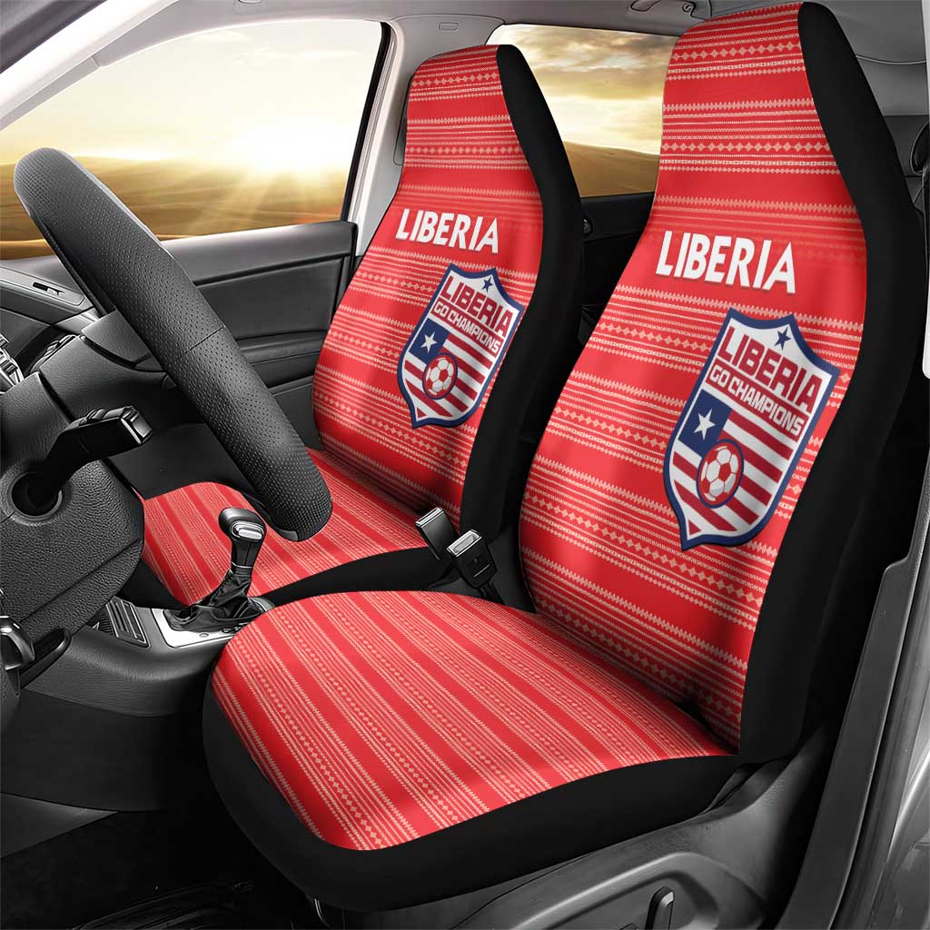 Liberia Football Car Seat Cover African Tribal Pattern - Red Jersey - African Pride