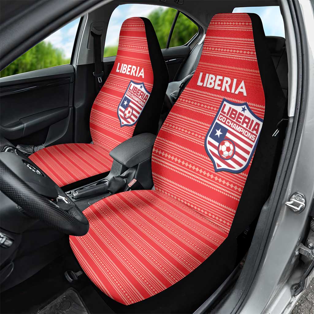 Liberia Football Car Seat Cover African Tribal Pattern - Red Jersey - African Pride