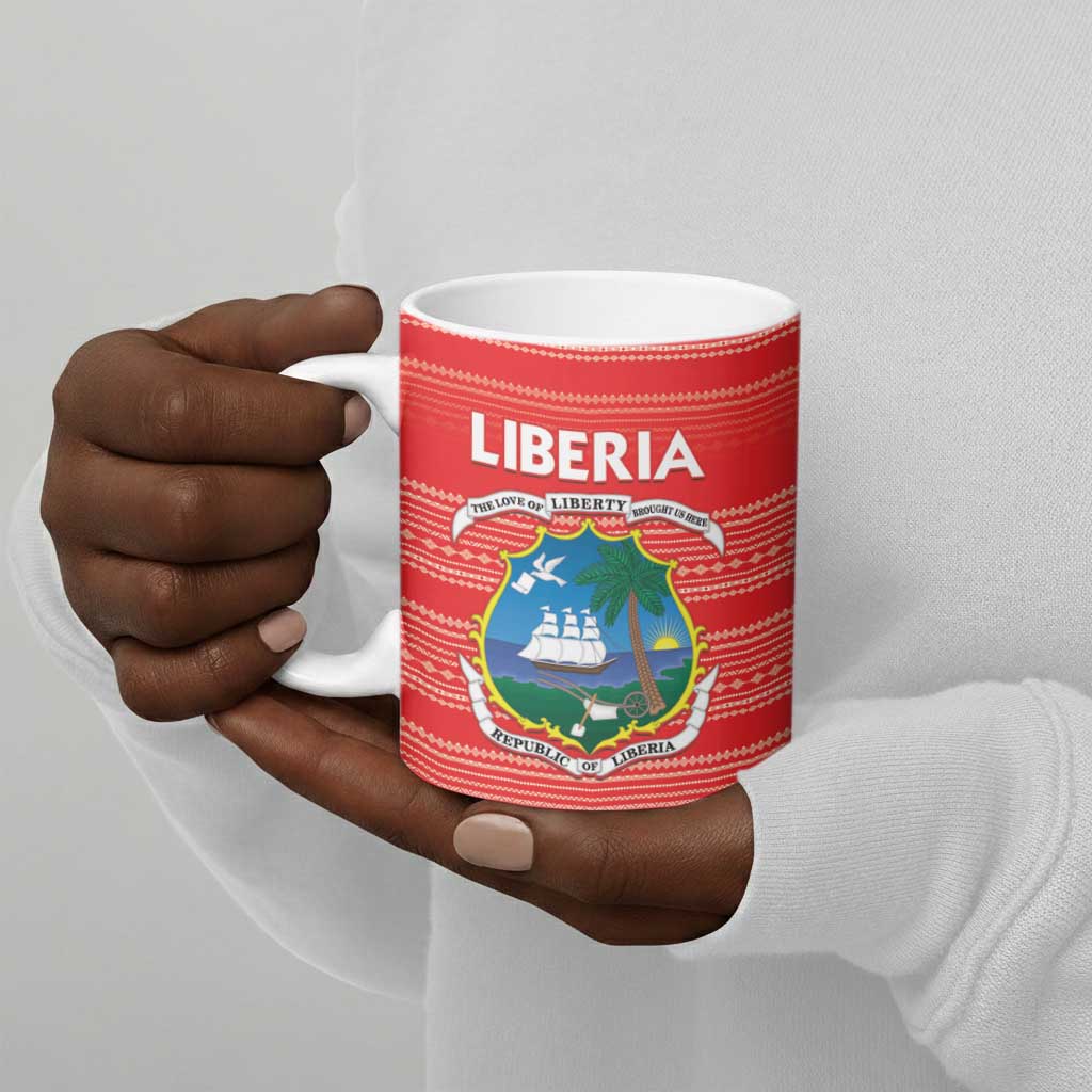 Custom Liberia Football Ceramic Mug Women Red Jersey