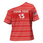Custom Liberia Football Cross Shoulder Shirt Women Red Jersey