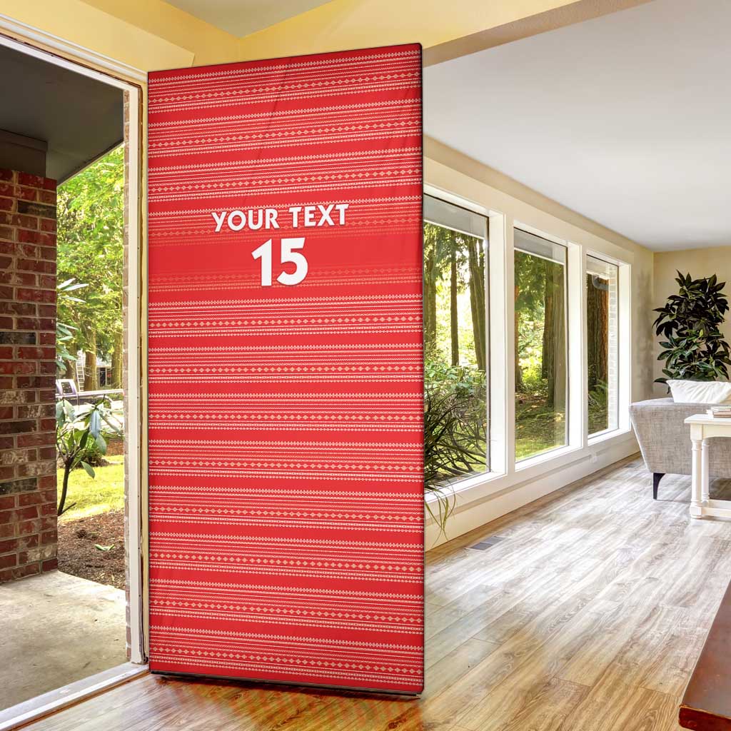 Custom Liberia Football Door Cover Women Red Jersey