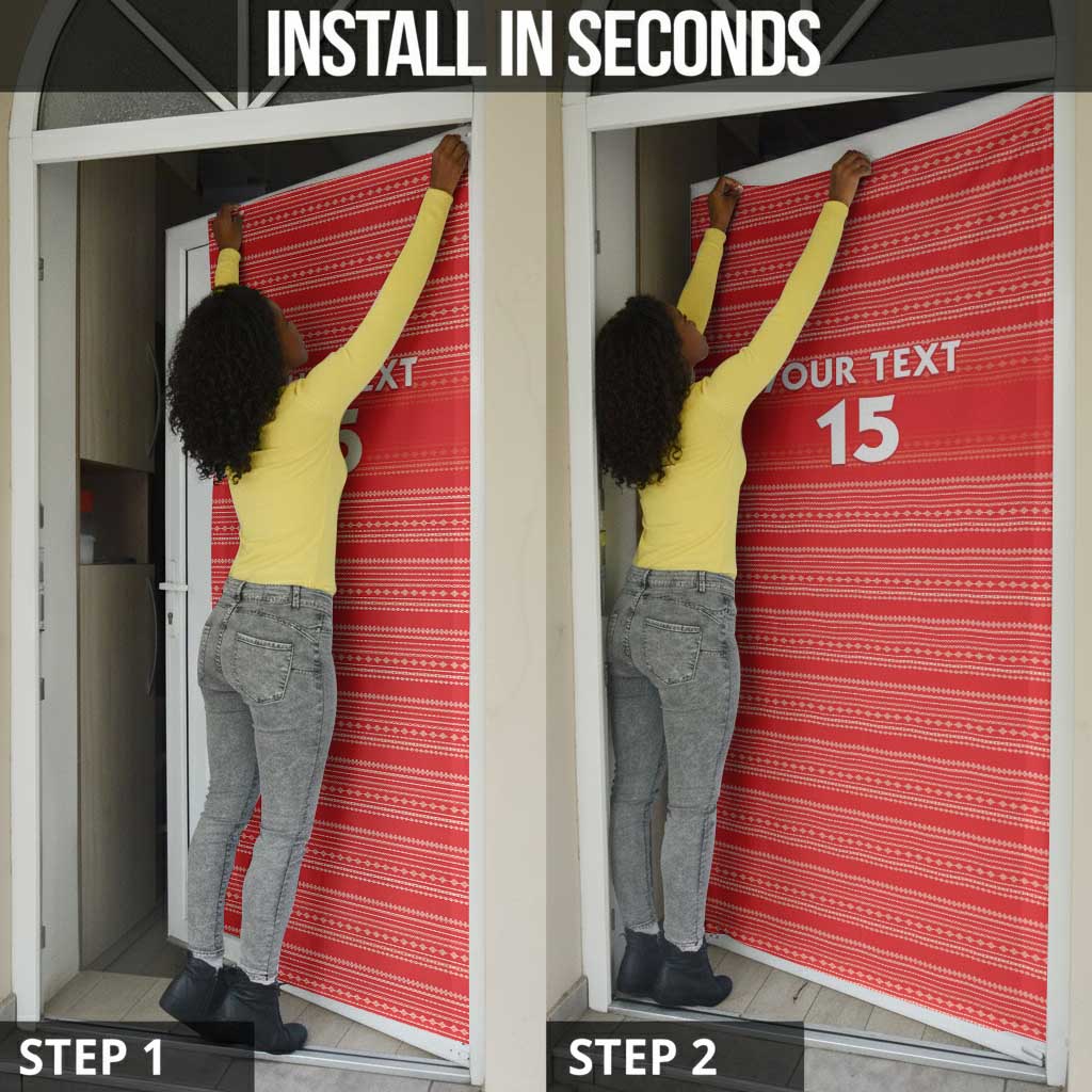 Custom Liberia Football Door Cover Women Red Jersey