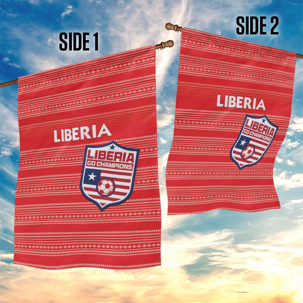 Liberia Football Garden Flag African Tribal Pattern - Red Jersey - African Pride