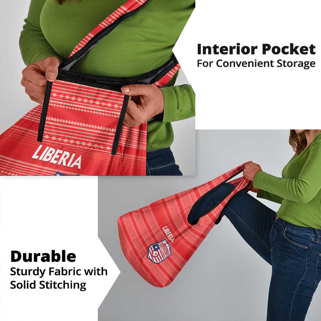 Liberia Football Grocery Bag African Tribal Pattern - Red Jersey - African Pride