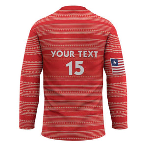 Custom Liberia Football Hockey Jersey Women Red Jersey