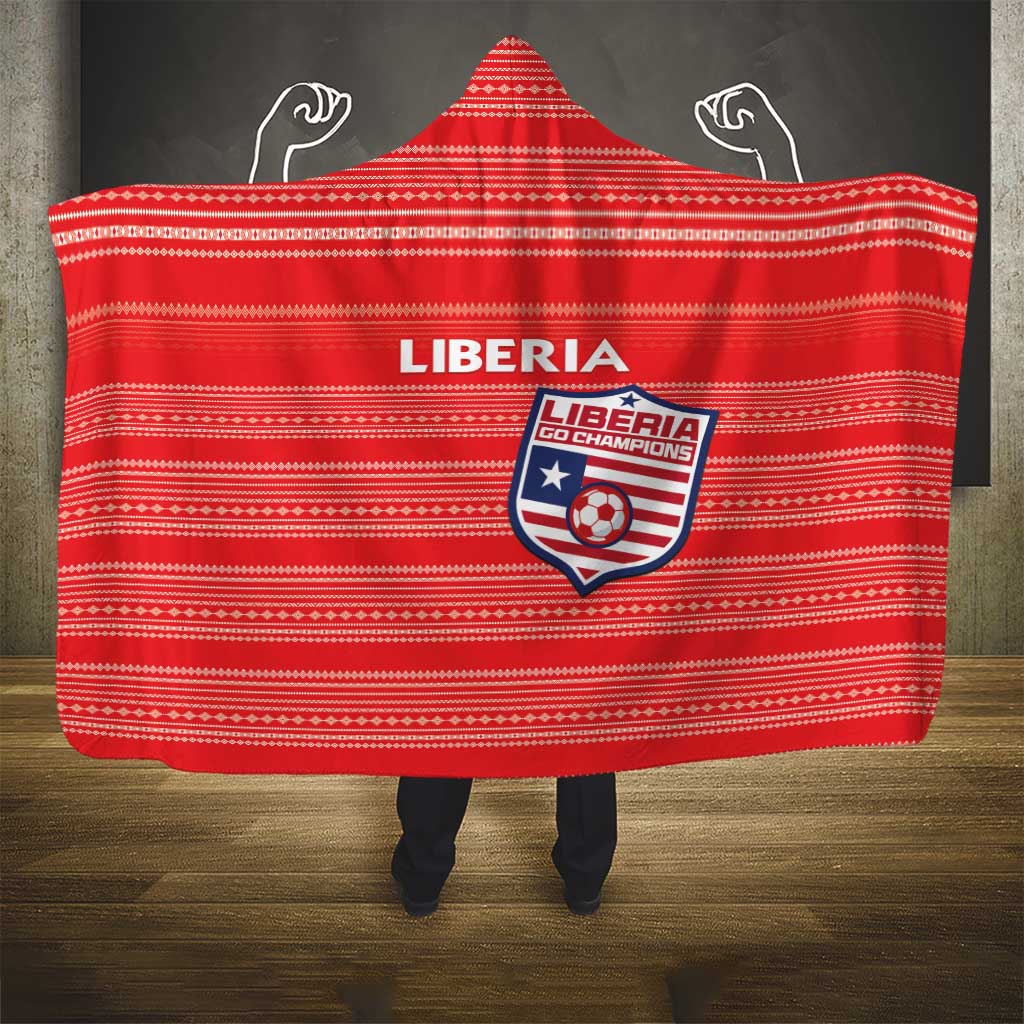 Liberia Football Hooded Blanket African Tribal Pattern - Red Jersey - African Pride