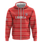Custom Liberia Football Hoodie African Tribal Pattern - Red Jersey - African Pride