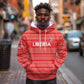 Custom Liberia Football Hoodie African Tribal Pattern - Red Jersey - African Pride