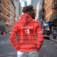 Custom Liberia Football Hoodie African Tribal Pattern - Red Jersey - African Pride