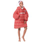 Custom Liberia Football Kid Wearable Blanket Hoodie African Tribal Pattern - Red Jersey - African Pride