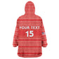 Custom Liberia Football Kid Wearable Blanket Hoodie African Tribal Pattern - Red Jersey - African Pride