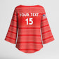 Custom Liberia Football Kimono Sleeve Blouse Women Red Jersey