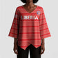Custom Liberia Football Kimono Sleeve Blouse Women Red Jersey