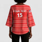 Custom Liberia Football Kimono Sleeve Blouse Women Red Jersey