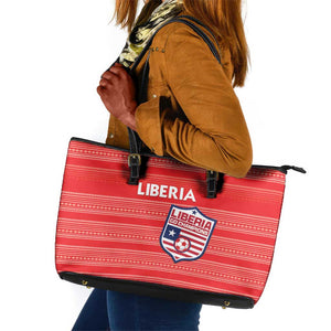 Liberia Football Leather Tote Bag African Tribal Pattern - Red Jersey - African Pride