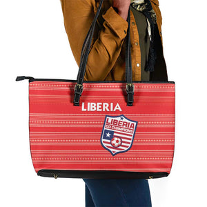 Liberia Football Leather Tote Bag African Tribal Pattern - Red Jersey - African Pride