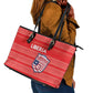 Liberia Football Leather Tote Bag African Tribal Pattern - Red Jersey - African Pride
