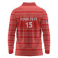 Custom Liberia Football Long Sleeve Polo Shirt African Tribal Pattern - Red Jersey - African Pride