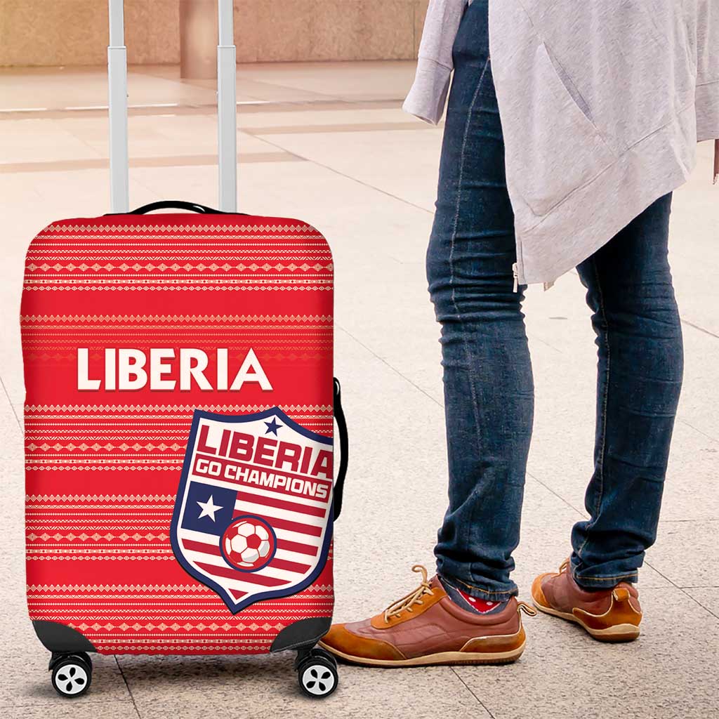 Liberia Football Luggage Cover African Tribal Pattern - Red Jersey - African Pride