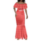 Custom Liberia Football Mermaid Dress African Tribal Pattern - Red Jersey - African Pride