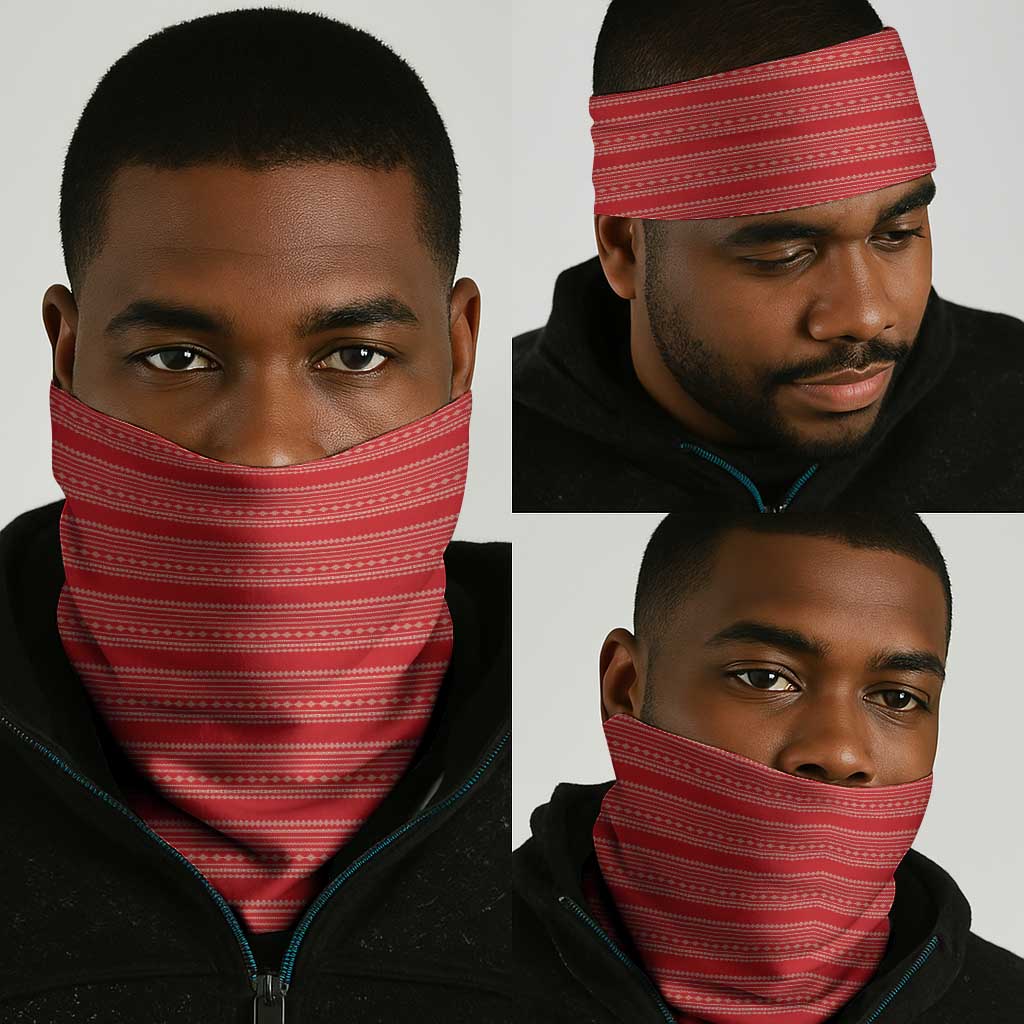 Liberia Football Neck Gaiter African Tribal Pattern - Red Jersey - African Pride