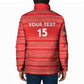 Custom Liberia Football Padded Jacket Women Red Jersey