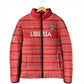 Custom Liberia Football Padded Jacket Women Red Jersey