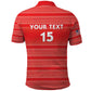 Custom Liberia Football Polo Shirt African Tribal Pattern - Red Jersey - African Pride
