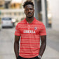 Custom Liberia Football Polo Shirt African Tribal Pattern - Red Jersey - African Pride