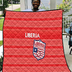 Liberia Football Quilt African Tribal Pattern - Red Jersey - African Pride