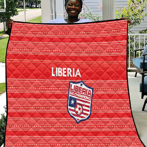 Liberia Football Quilt African Tribal Pattern - Red Jersey - African Pride