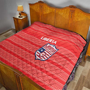 Liberia Football Quilt African Tribal Pattern - Red Jersey - African Pride