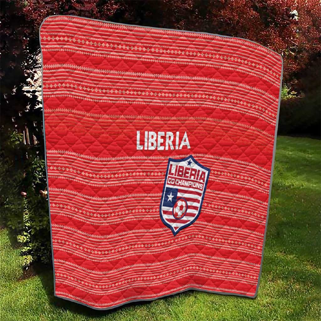 Liberia Football Quilt African Tribal Pattern - Red Jersey - African Pride