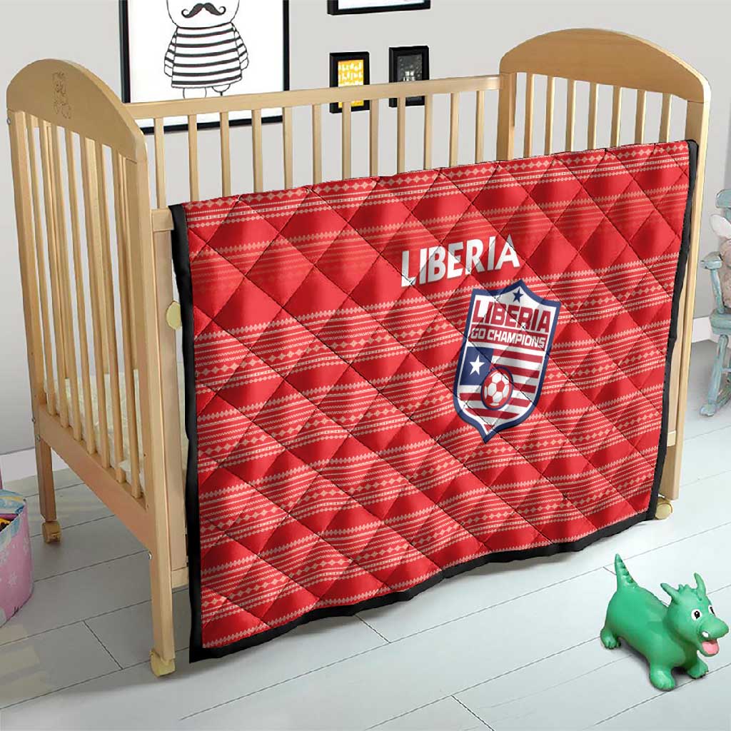 Liberia Football Quilt African Tribal Pattern - Red Jersey - African Pride