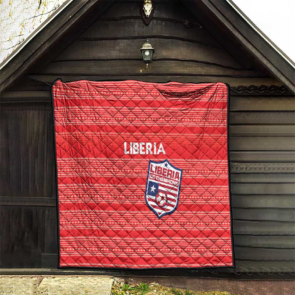 Liberia Football Quilt African Tribal Pattern - Red Jersey - African Pride