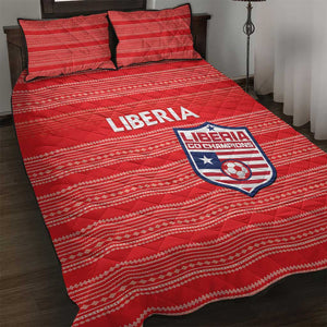 Liberia Football Quilt Bed Set African Tribal Pattern - Red Jersey - African Pride